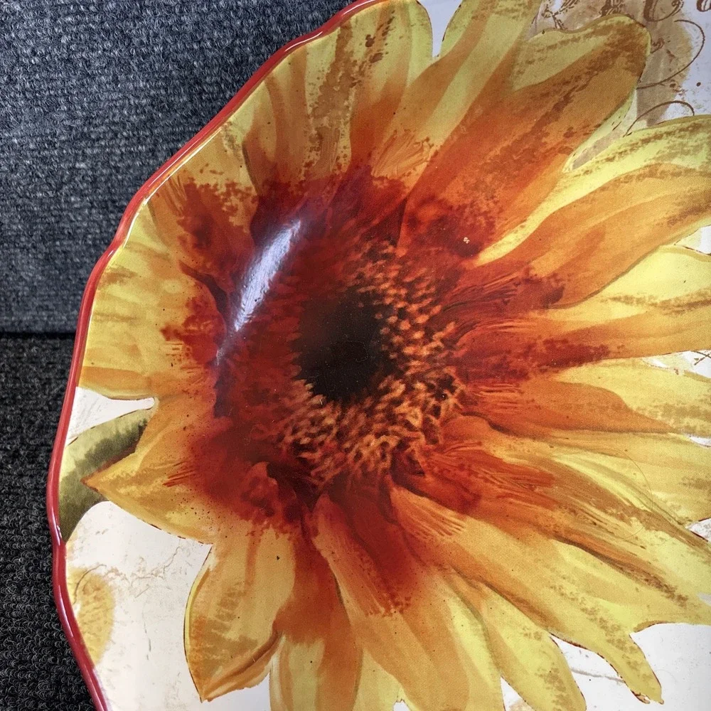 Certified International~Paris Sunflower Ceramic Pasta Serving Bowl~13